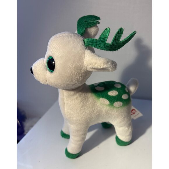Ty Beanie Boo Peppermint Deer Plush 2017 White & Green 6"  Stuffed Animal - Picture 3 of 6